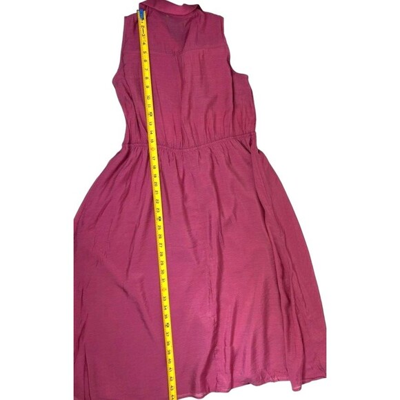 And Now This Sleeveless Shirt Dress Maxi Raspberry Pink Flowy Airy Romantic XL - Picture 14 of 16